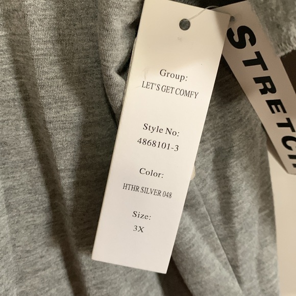 🎅 SPORTELLE Gray Ruffle 3/4 Sleeves Comfy Top NWT 3X - Picture 5 of 14